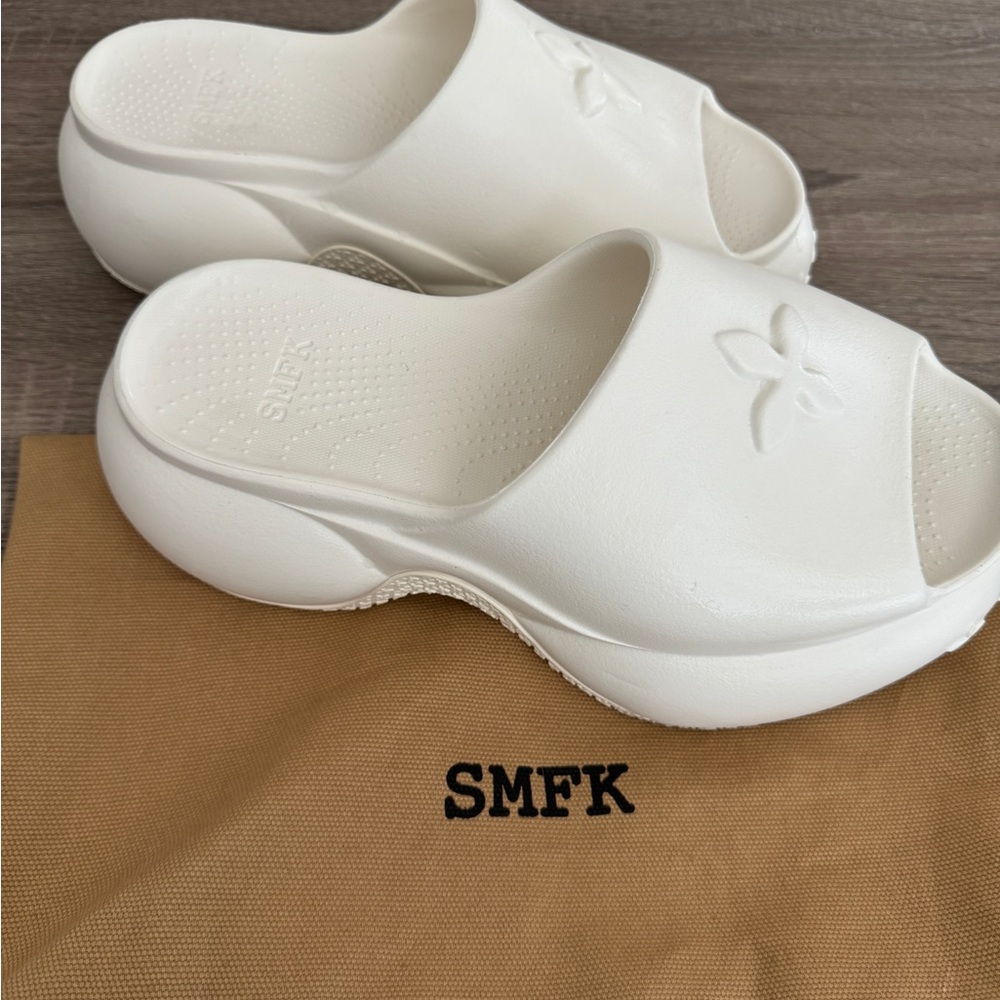 SMFK White Slide Sandals